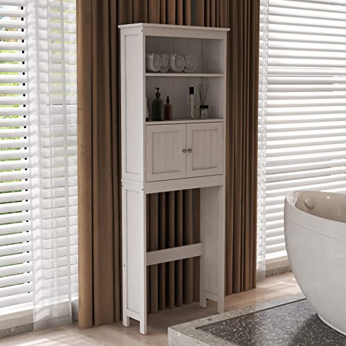 White 2 Door Wooden Floor Storage Cabinet with 1 Drawer J69155
