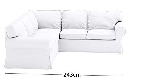 Polyester Flax Light Gray Slipcovers for 2 + 2 Sectional Corner Sofa W6691