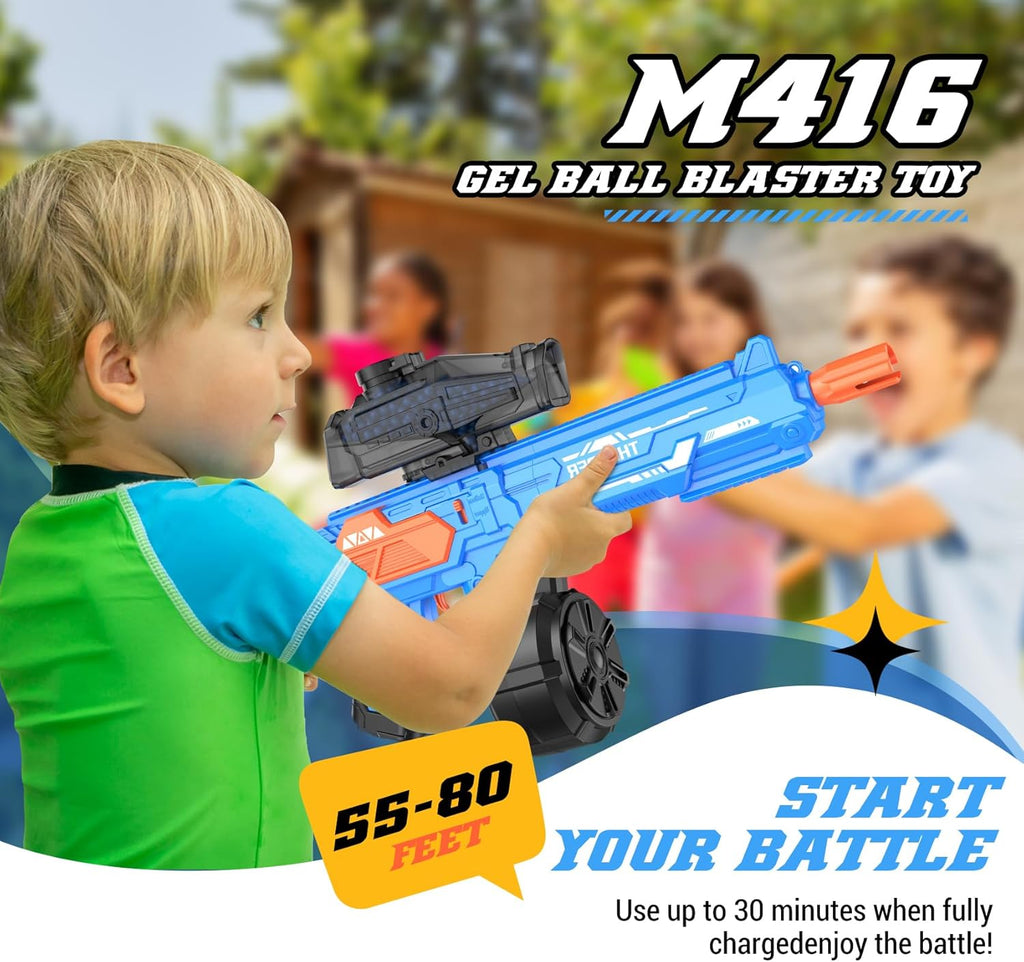 Large Gel Ball Blaster with Drum, Electric Splat Blaster（Blue） A6599