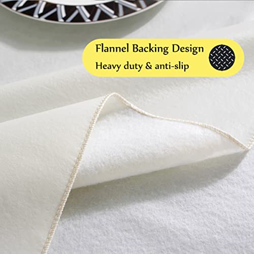 Black 60 x 120 Inch Vinyl Tablecloth with Flannel Backing E251