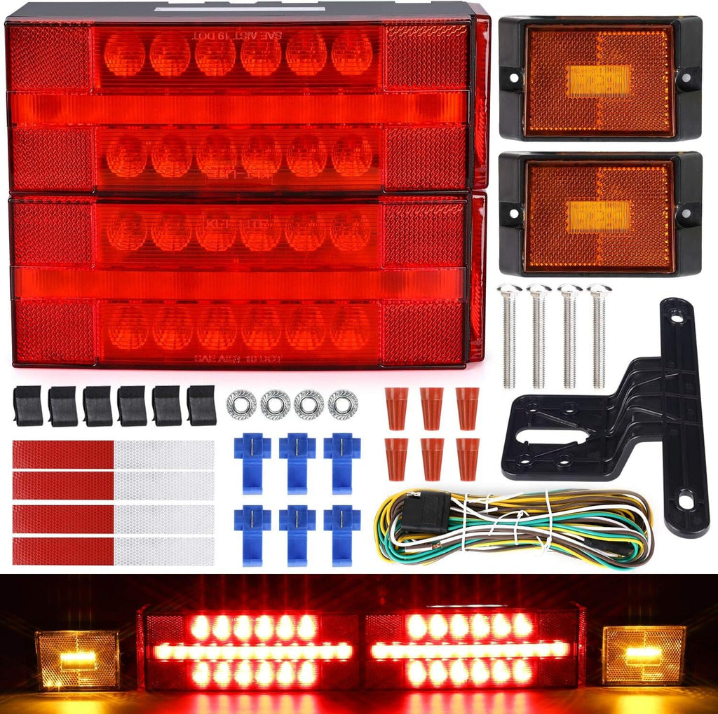 Submersible LED Trailer Light Kit, Waterproof Tail Lights W904093