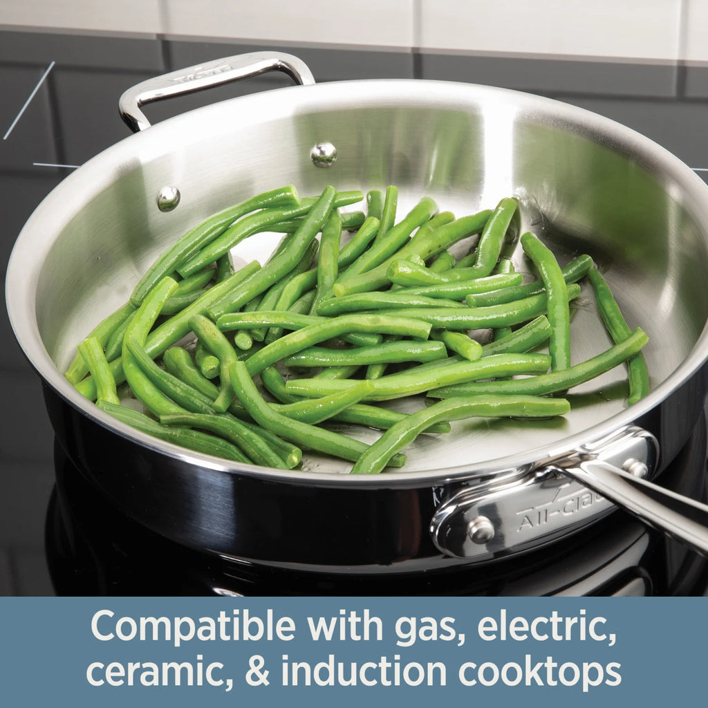 Stainless Steel Tri-Ply Bonded Sauce Pan with Lid, 3-Quart B10995