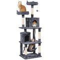 Dark Gray Cat Tree with Platform, Hammock, Scratching Posts L941351