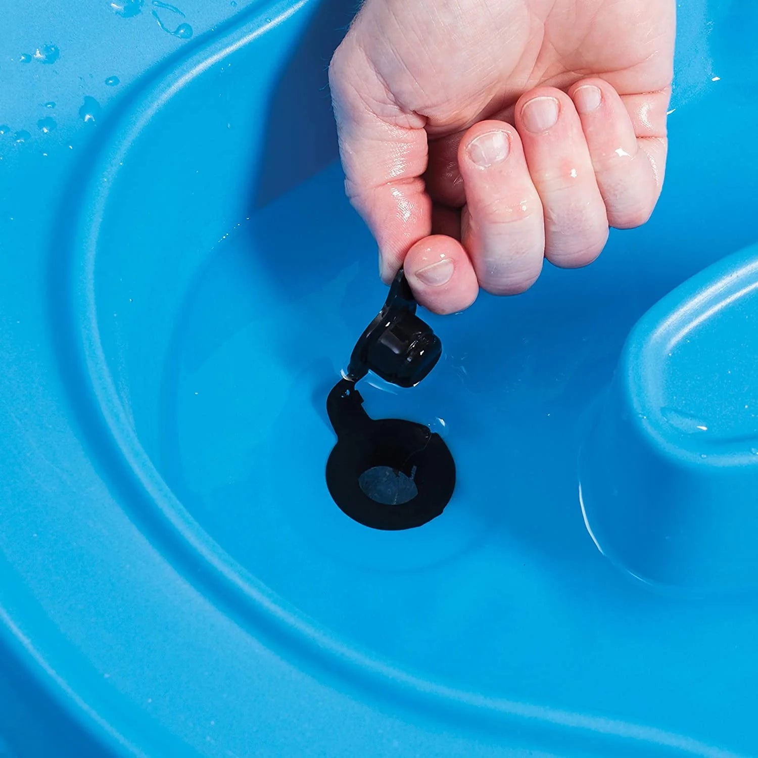 Blue Plastic Sandbox and Water Table with Cover and Umbrella T79382