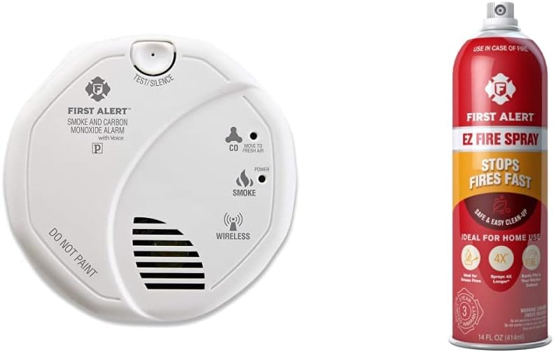 Wireless Interconnected Photoelectric Smoke and Carbon Monoxide Combo Alarm with Voice and Location W98537
