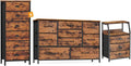 Vertical End Table and Nightstand with 9 Large Drawers, Metal Frame C7487