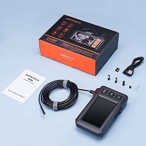 5.5mm 1080P HD Digital Borescope Inspection Camera with 4.3 Inch LCD Screen and 16.5FT Semi-Rigid Cable H4589