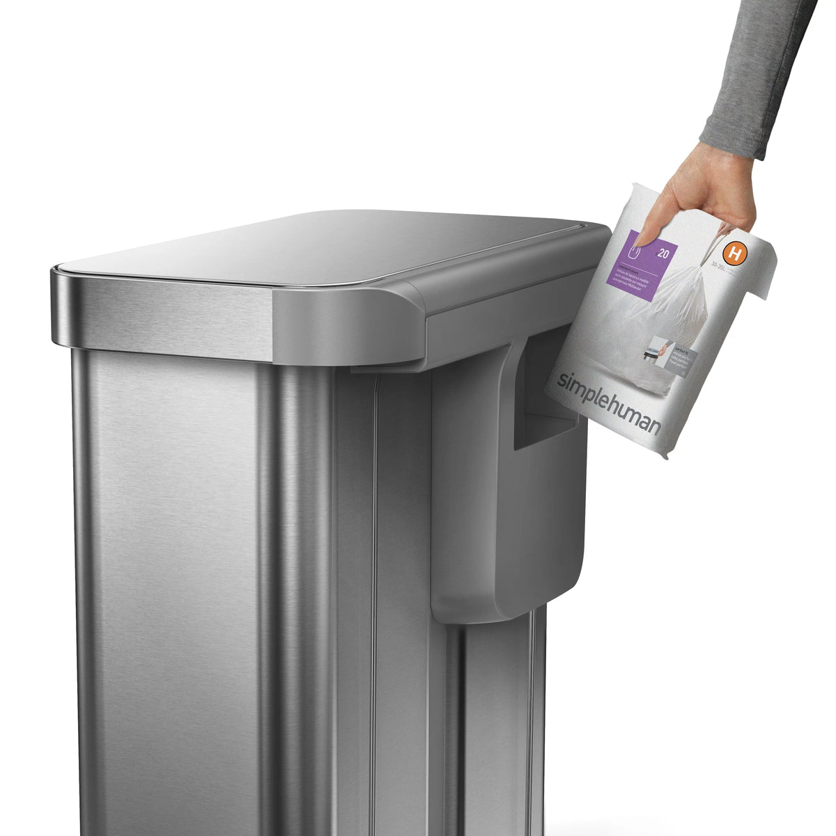 58 Liter Stainless Steel Dual Compartment Recycler Step Trash Can V56919