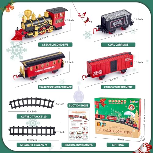Electric Train Toy with Steam Locomotive, Tracks, Lights & Sound X5303