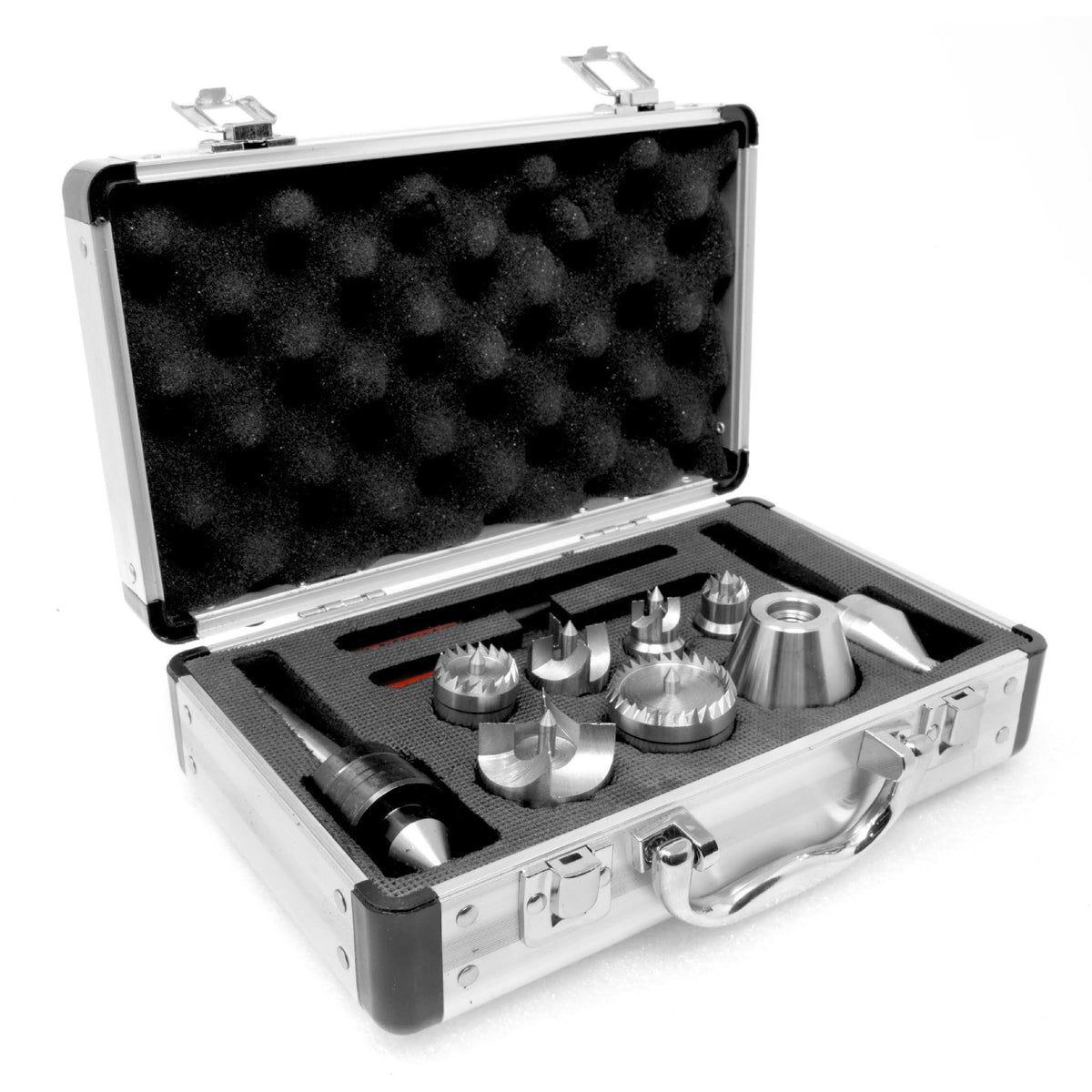 9-Piece Wood Lathe Drive and Live Center Kit with Aluminum Case M8521