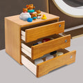 3-Tiers Wooden Desktop Storage Box with Lockable Drawers S937068