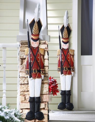 Set of 2 Metal Nutcracker Wall Hanging Decoration I299524
