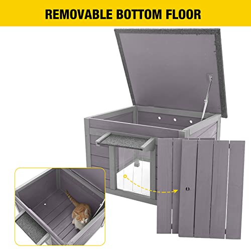 Cat House with Escape Door Insulated Weatherproof Roof Q565