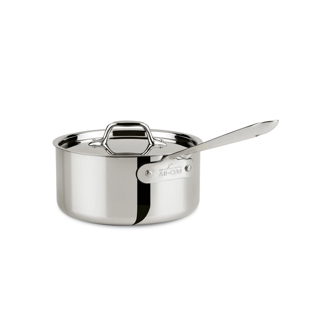 Stainless Steel Tri-Ply Bonded Sauce Pan with Lid, 3-Quart B10995