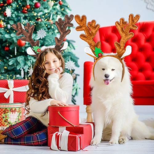 Reindeer Antlers Headband, 2PCS Deer Antlers with Bells H86482