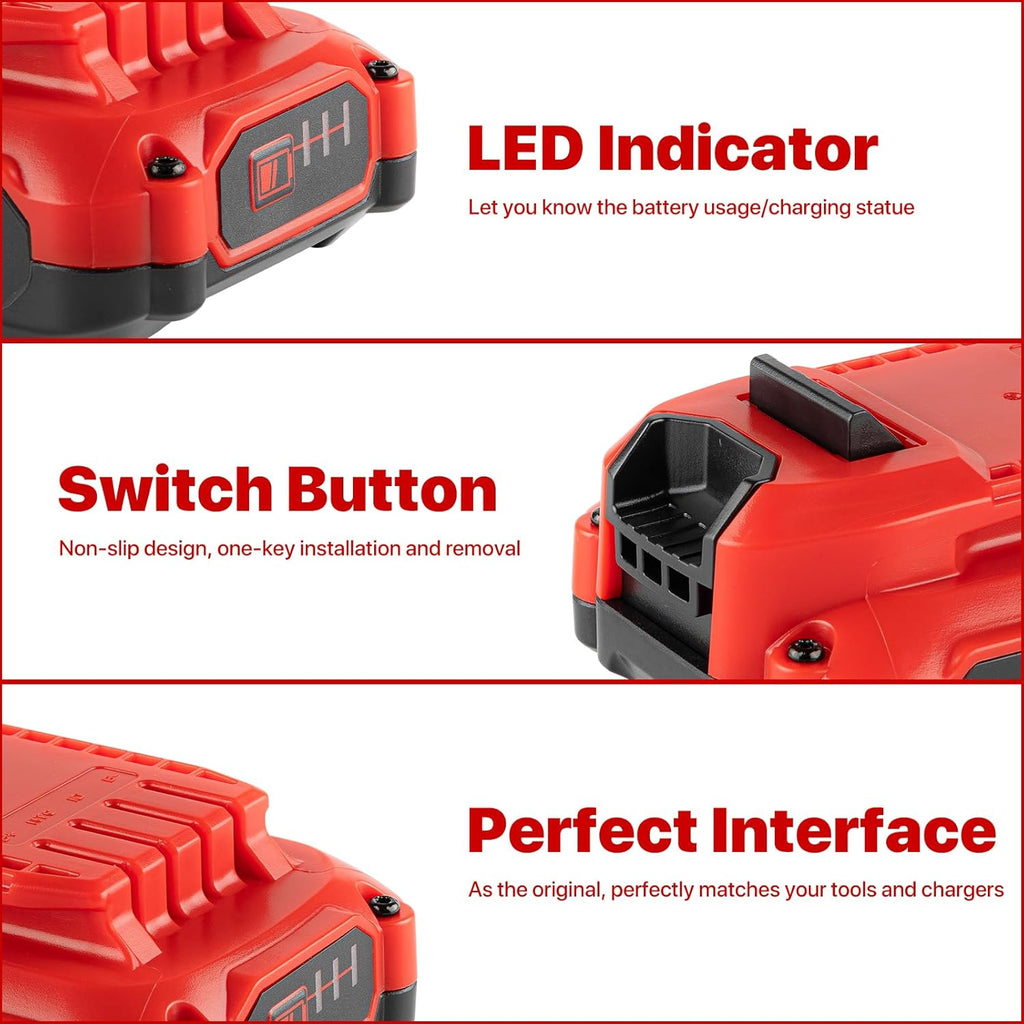 2Pack 20V 3.5Ah Replacement Battery and Charger Kit X47603