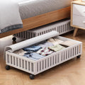 White 2 Pack Large Wood Rolling Underbed Storage Drawers Q23476