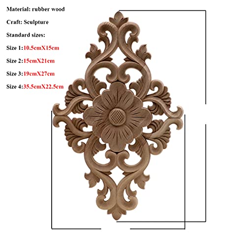 Natural Floral Wood Carved Wooden Figurines Corner Appliques Frame Wall Door Furniture Wood Carving Decorative 10cmX55cm F679