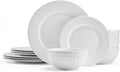 12 Piece White Dinnerware Set M632