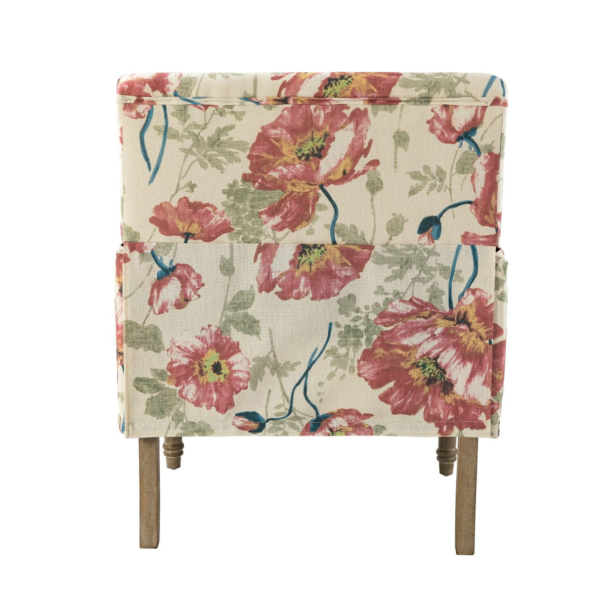 Set of 2 Floral Fabric Upholstered Accent Armchair with Nailhead Trim P865019