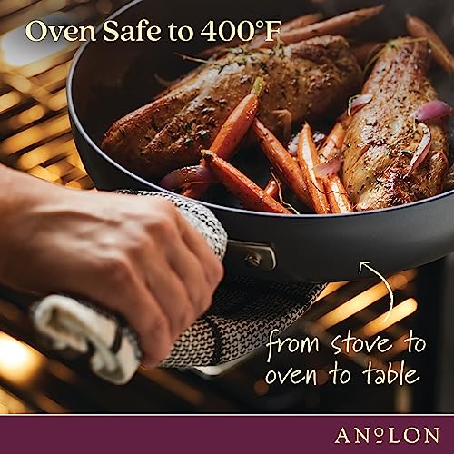 4 Quart Hard Anodized Nonstick Square Fry Pan with Helper Handle D133