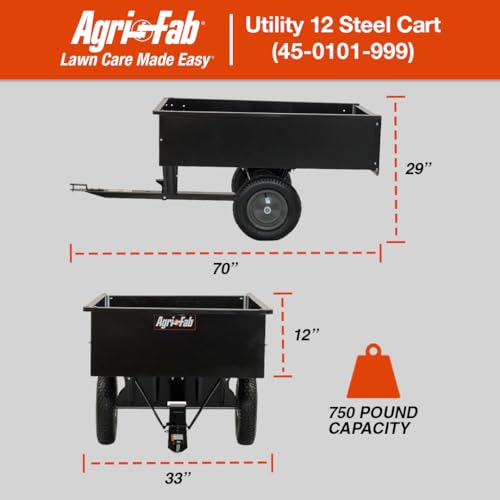 Steel Utility Dump Cart, 12 cu ft Capacity, 16" Pneumatic Wheels Q308727
