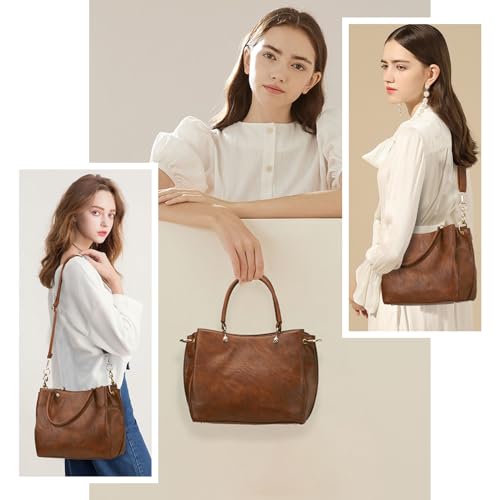 PU Leather Top Handle Satchel Shoulder Bag Tote Bag O416989