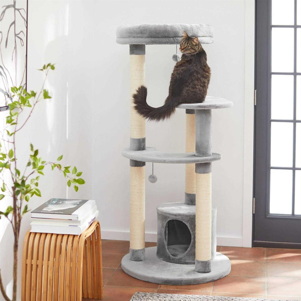 59.5-in Heavy Duty Faux Fur Cat Tree Condo Y1989