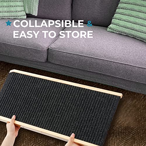 18" Tall Adjustable Wooden Folding Pet Ramp with Non Slip Carpet Surface X15473