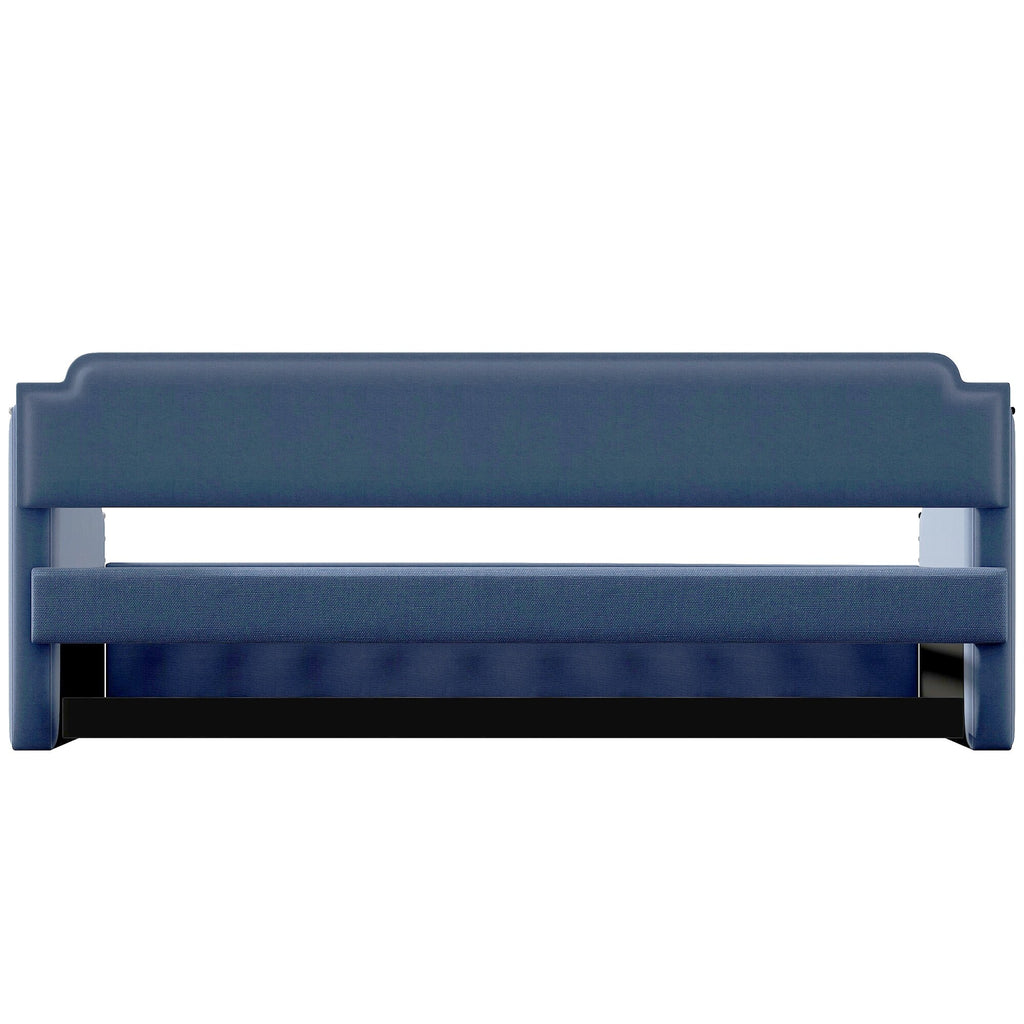 Twin Size Upholstered Daybed with Trundle Blue N327798