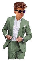 Boys Linen 2 Piece Suit Jacket Pant Tuxedo C6346