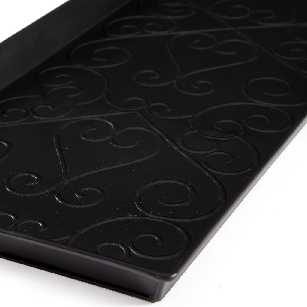 Black Metal Boot Tray with Coir Insert O442080