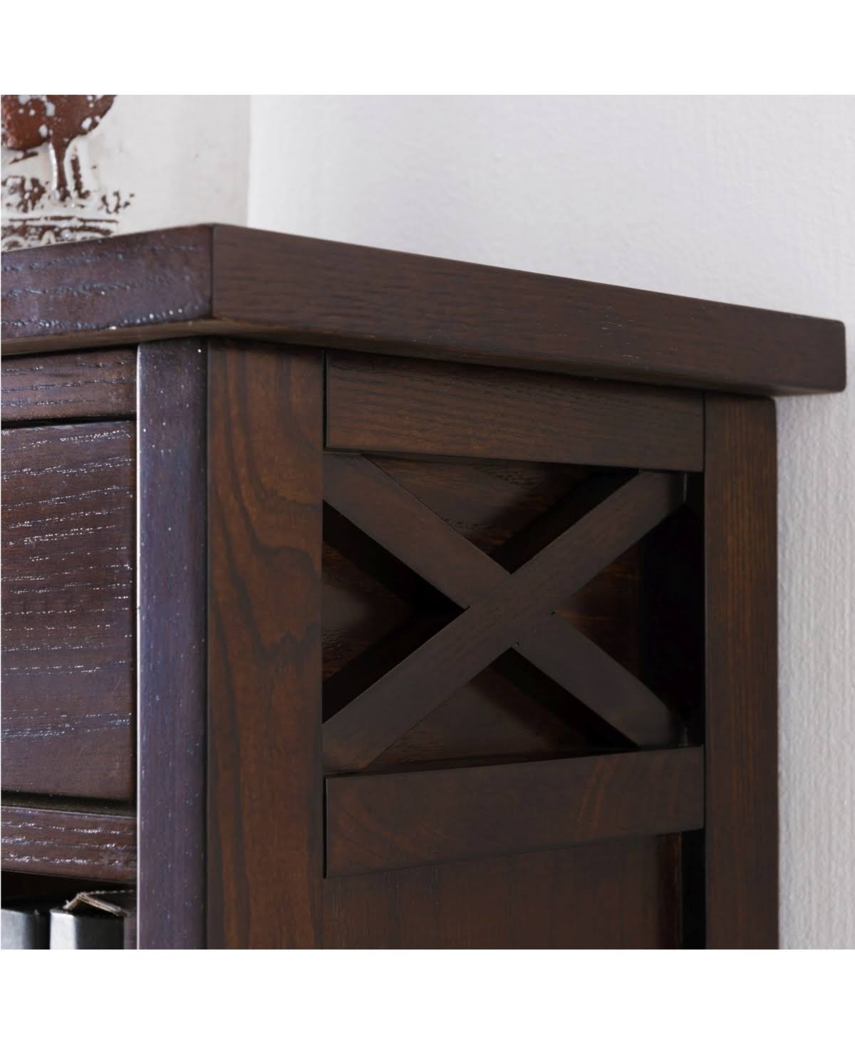 3 Shelf Bookcase with Drawer Storage, Chocolate Oak H7469