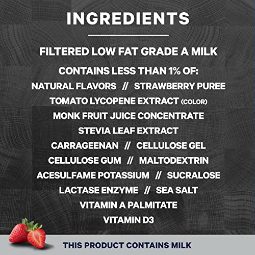 Strawberry 42g High Protein Milk Shake, 14 Fl Oz (2 Packs of 12) H2022