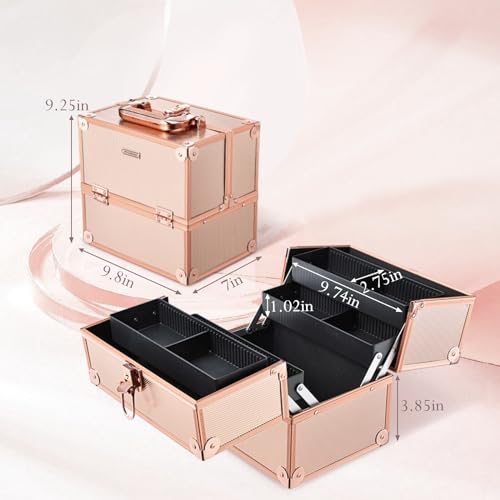 10 Inch Portable Makeup Train Case with Lockable T206