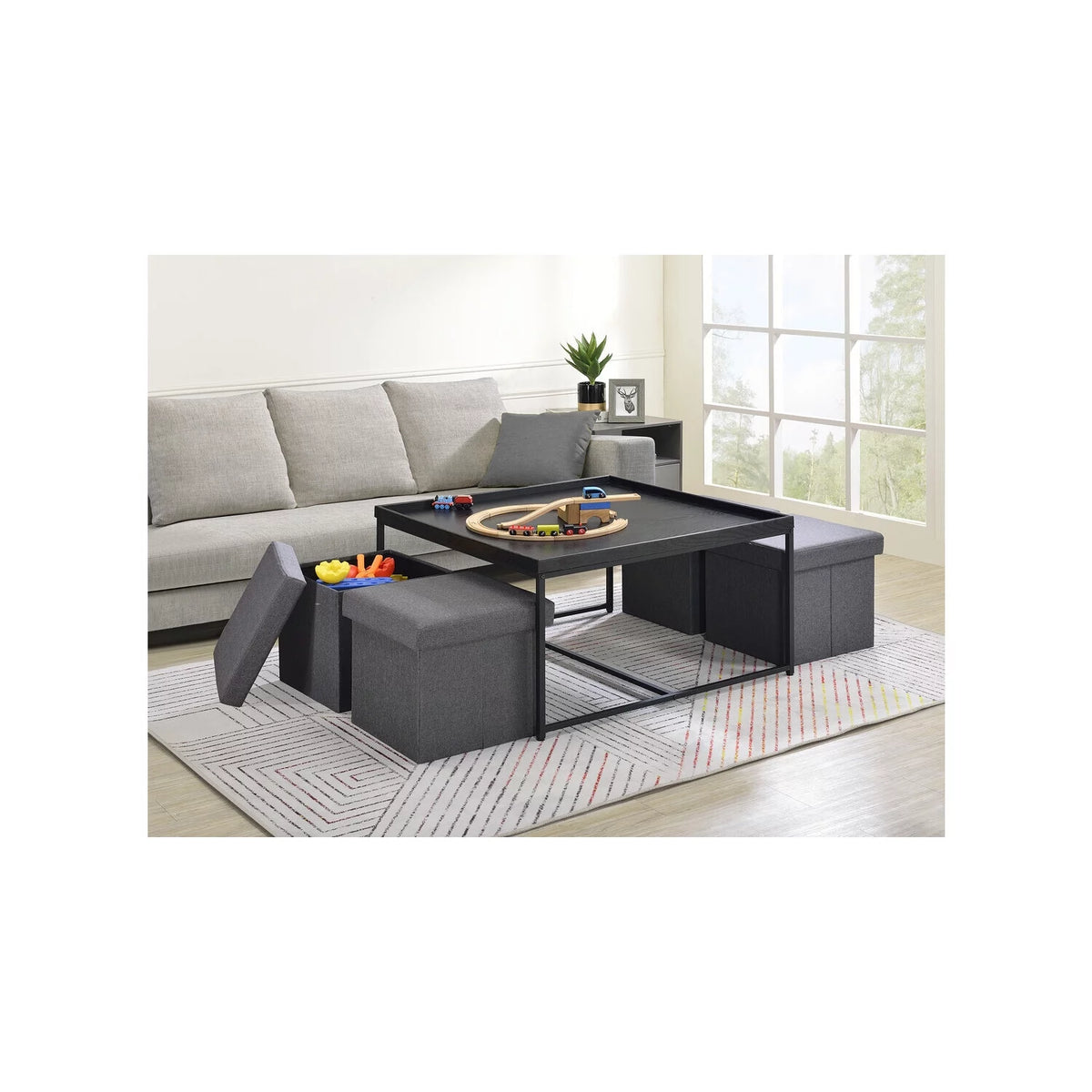 5 Piece Coffee Table Set with Raised Edges G70206