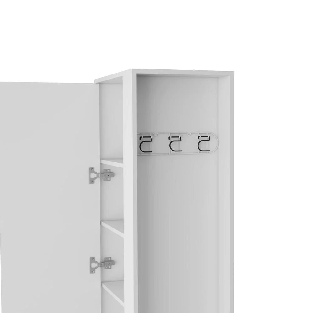 White Utility Storage Cabinet with 6-Tier Shelf Z1836