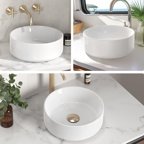 White 16 Inch Round Vessel Sink K44550