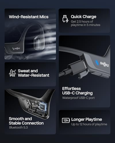 Open-Ear Bone Conduction Sport Headphones with Reflective Strip E351