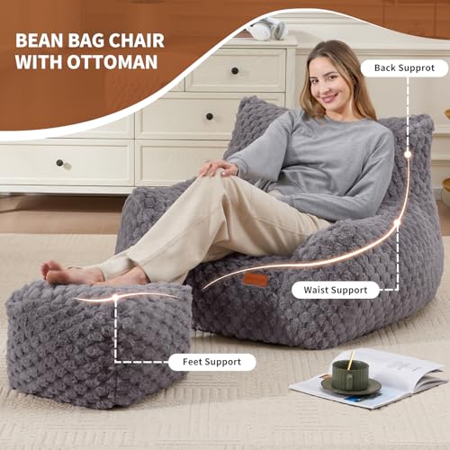 Giant Bean Bag Sofa Chair with Foot Rest S378
