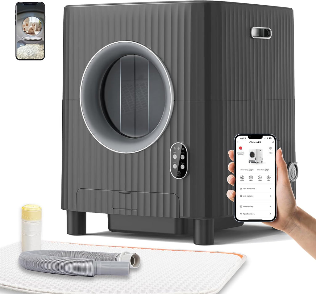 Automatic Self Cleaning Cat Litter Box with APP Control (Black) X13018