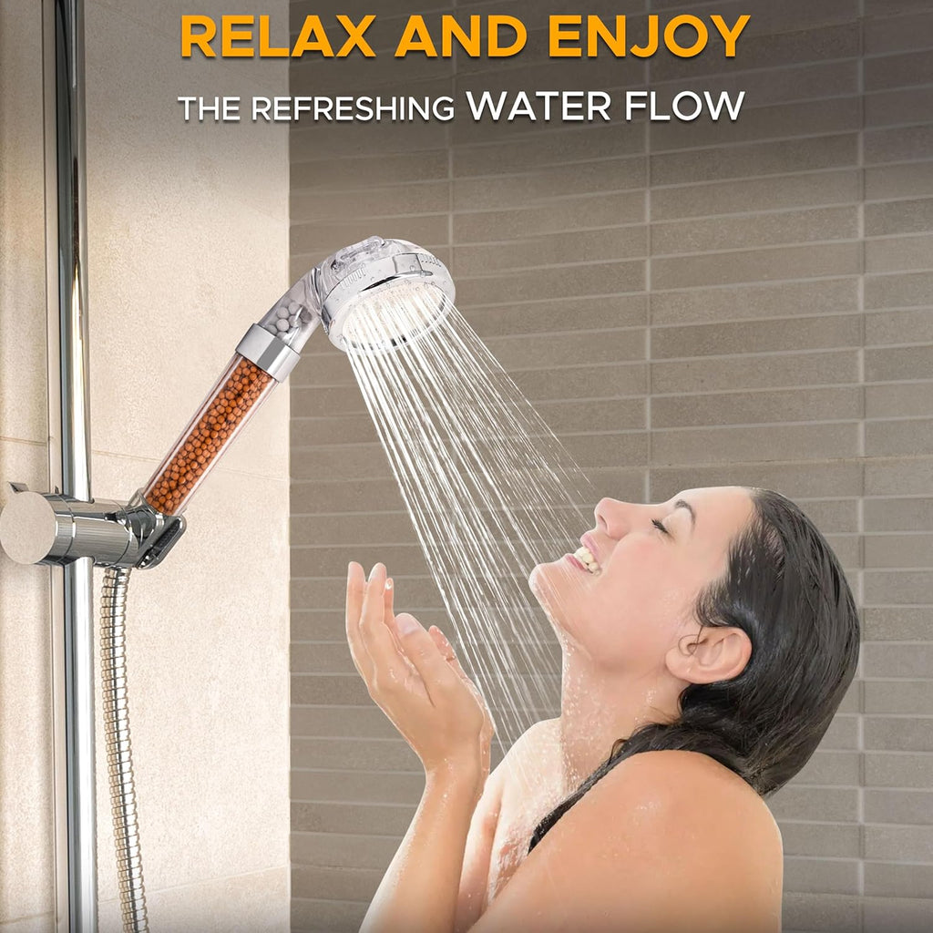 Shower Head with Triple Filtration Handheld Shower Head 3 Modes Adjustable Shower Head with Mineral Stones R45005