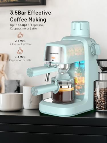 Compact 4 Cup Espresso Machine with Milk Frother D353