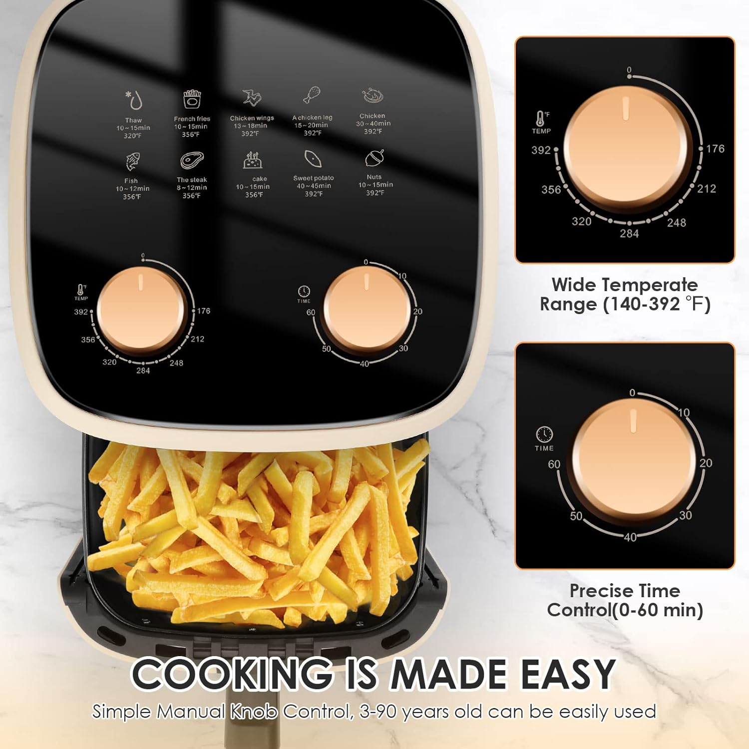 5.8Quart Air Fryer Oven with Viewing Window Non-stick Basket K865352
