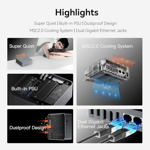 AMD Ryzen 5 6600H Mini PC, 24G DDR5 RAM 1TB NVMe SSD B47244