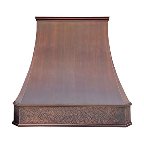 Light Hammered-Antique Copper Stainless Steel Kitchen Vent Hood Y1060