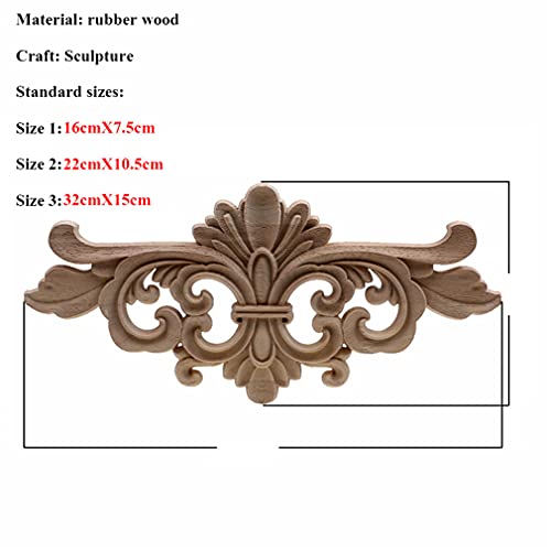 Natural Floral Wood Carved Wooden Figurines Corner Appliques Frame Wall Door Furniture Wood Carving Decorative 10cmX55cm F679
