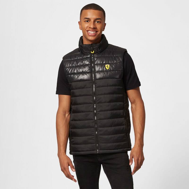 Black Red Padded Vest N9159