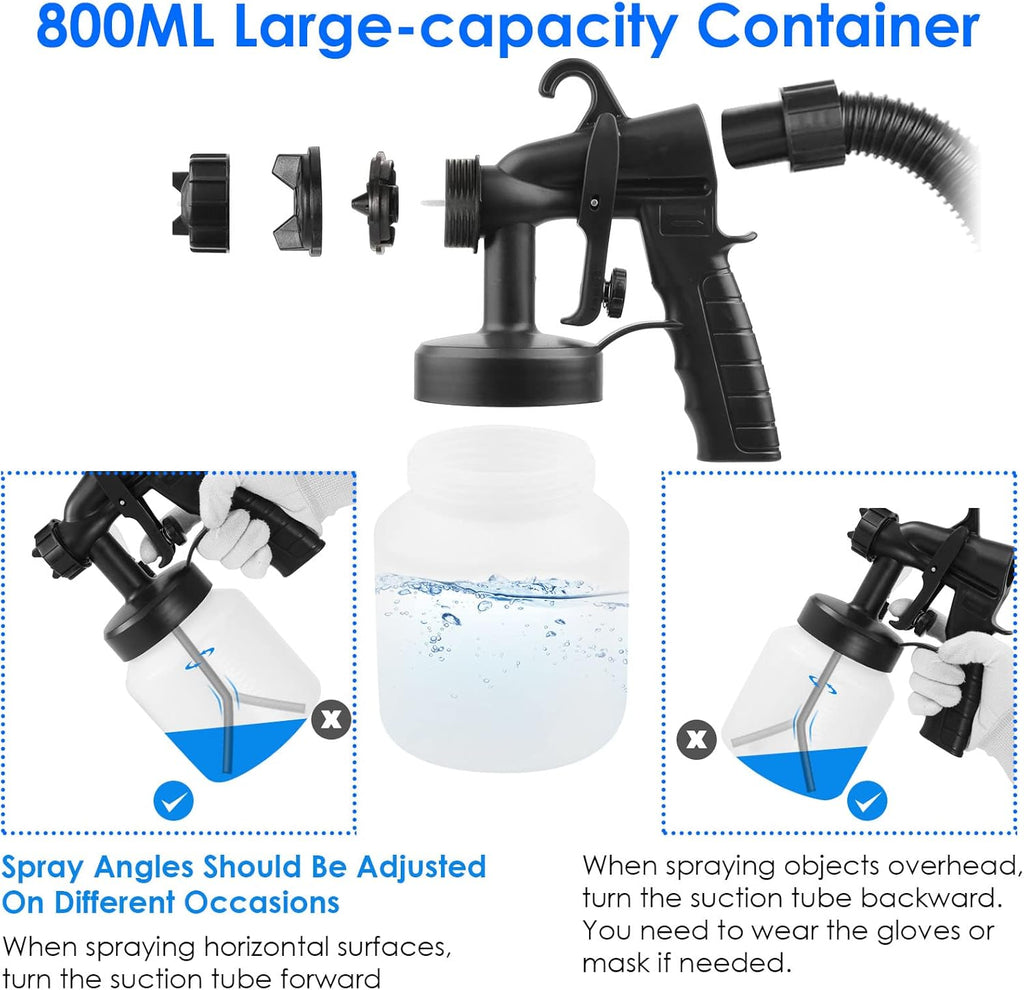 650W HVLP Spray Gun with 3 Patterns & 800ML Container M435596