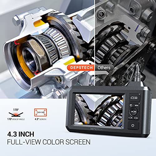 5.5mm 1080P HD Digital Borescope Inspection Camera with 4.3 Inch LCD Screen and 16.5FT Semi-Rigid Cable H4589